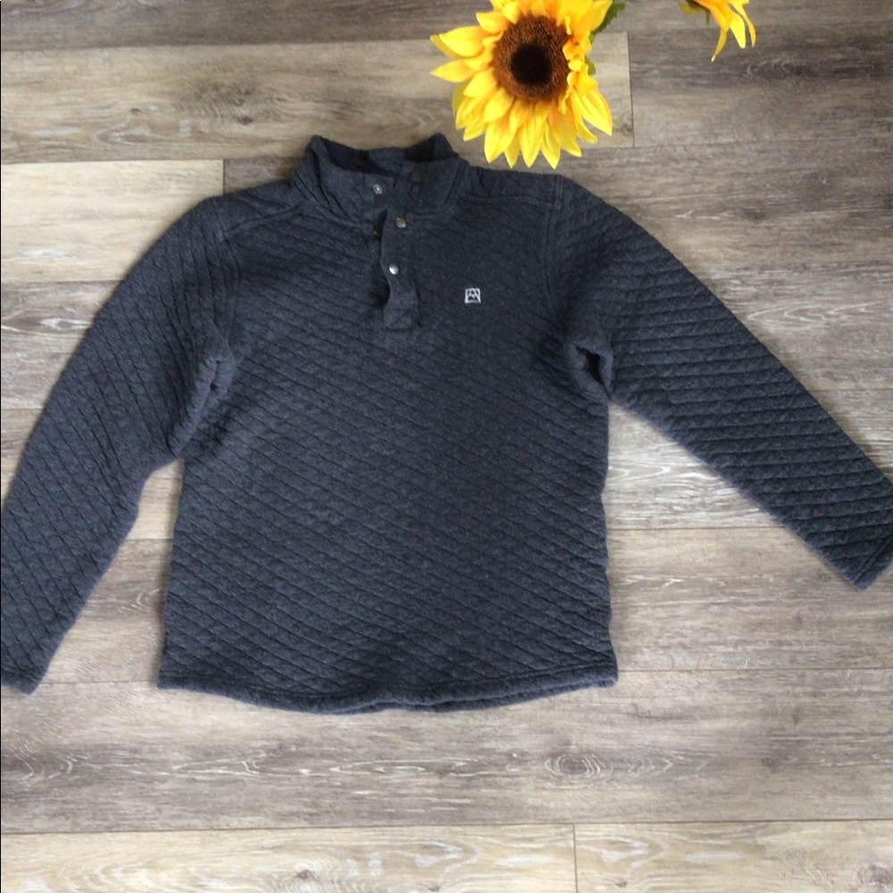 Quilted Sweatshirt With Stand Up Collar